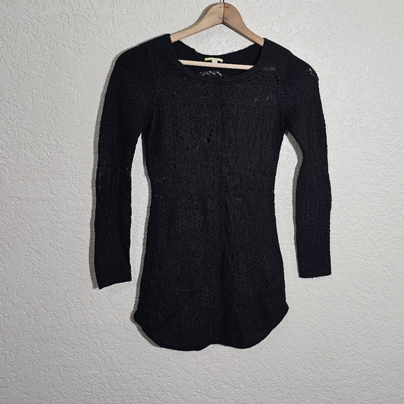 Gianni Bini Black Distressed Mohair Blend Sweater - Picture 1 of 5